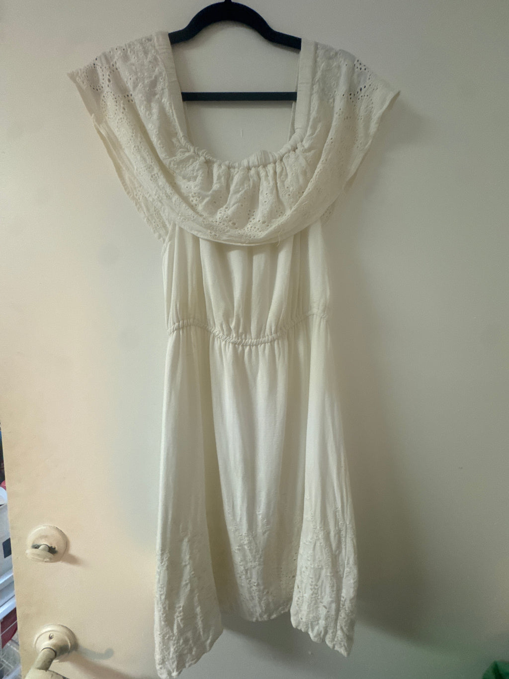 Lucky Brand White Off-shoulder Summer Dress