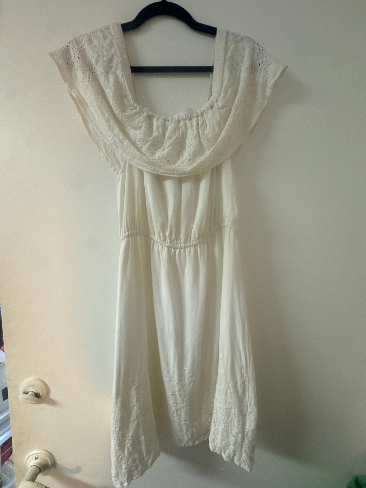 Lucky Brand White Off-shoulder Summer Dress