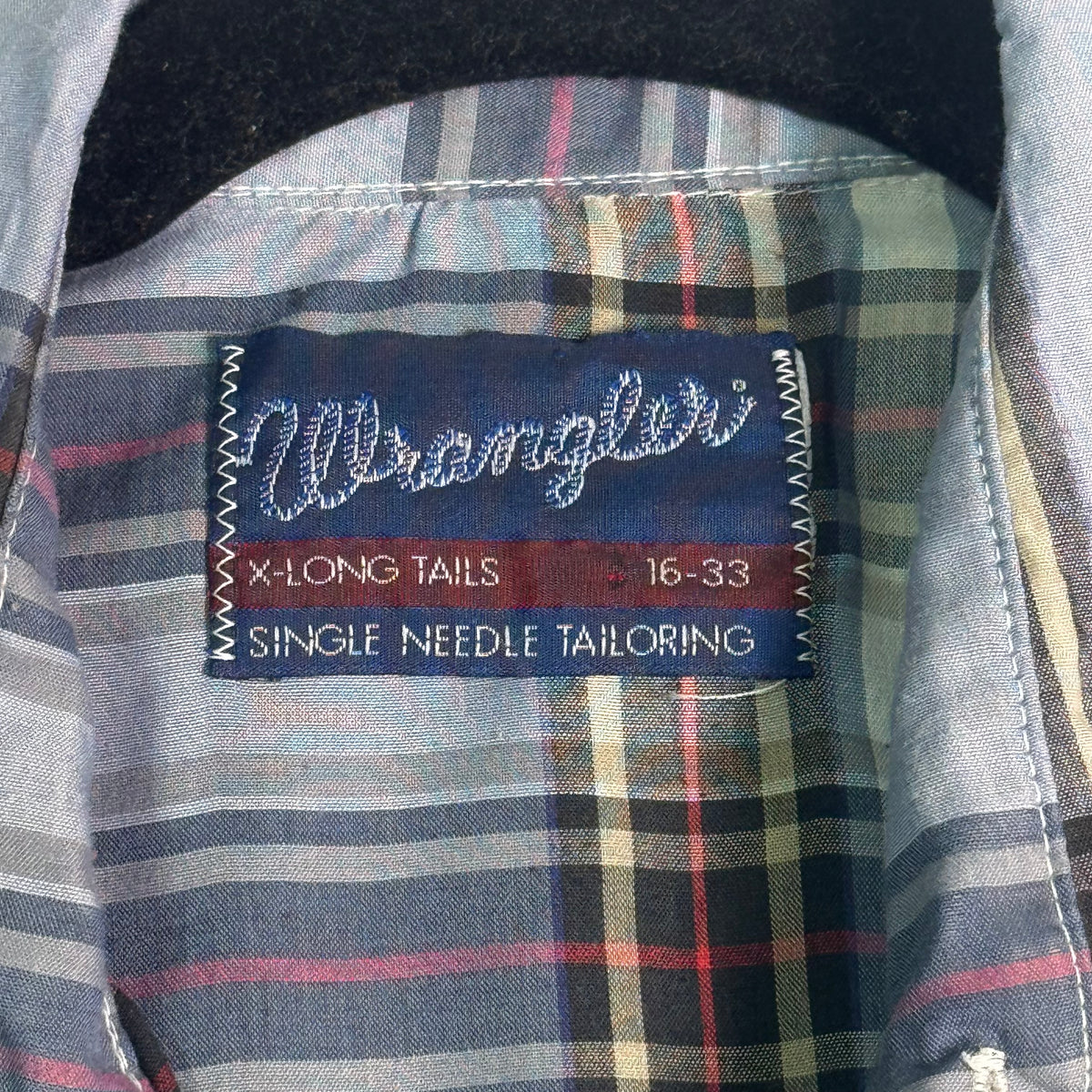 Wrangler Grey Plaid Western Snap Shirt 1980s