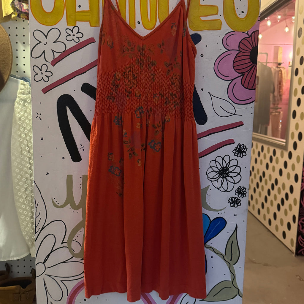 NoTag red floral sundress Y2K