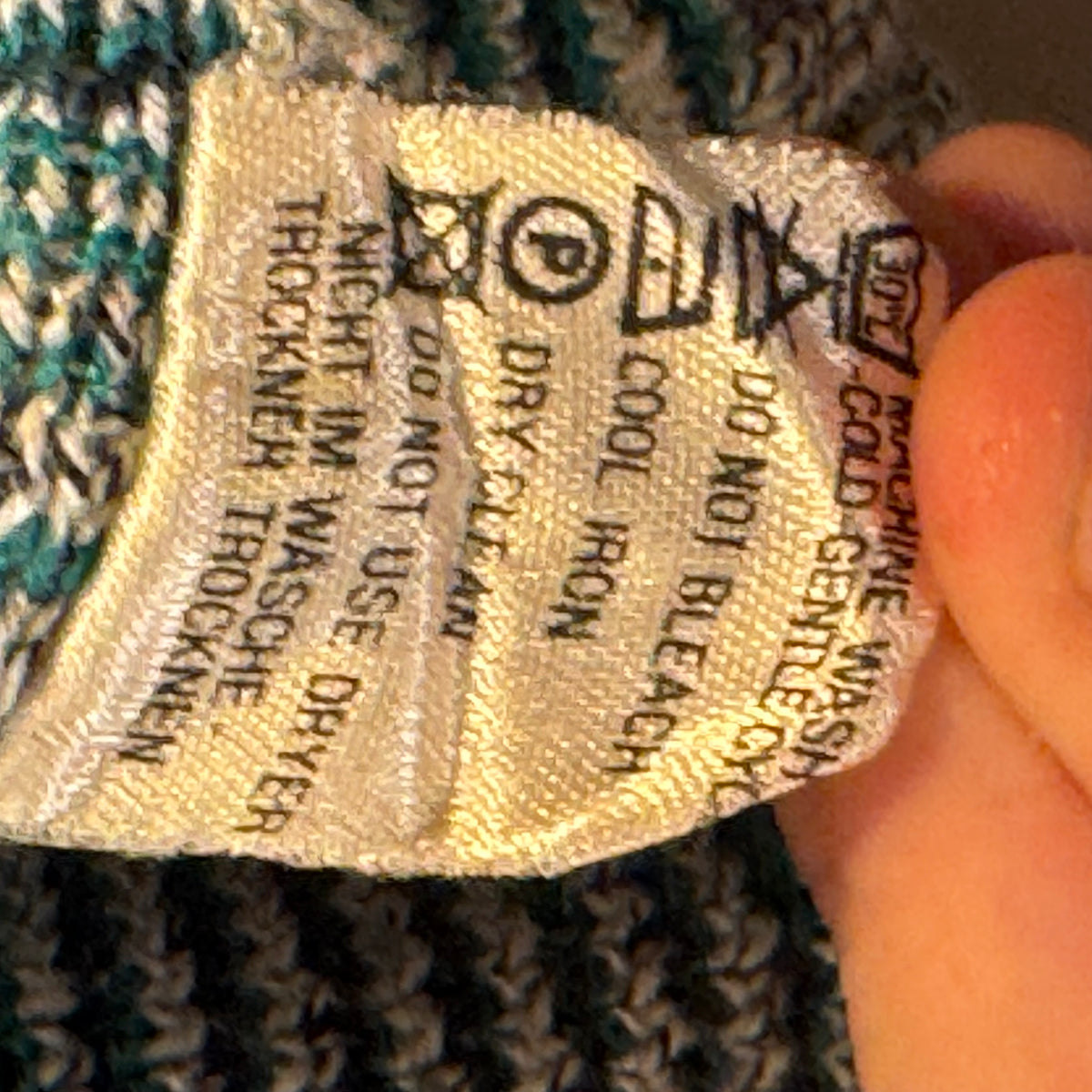 1980s MÄRZ Teal/Grey Knit Sweater