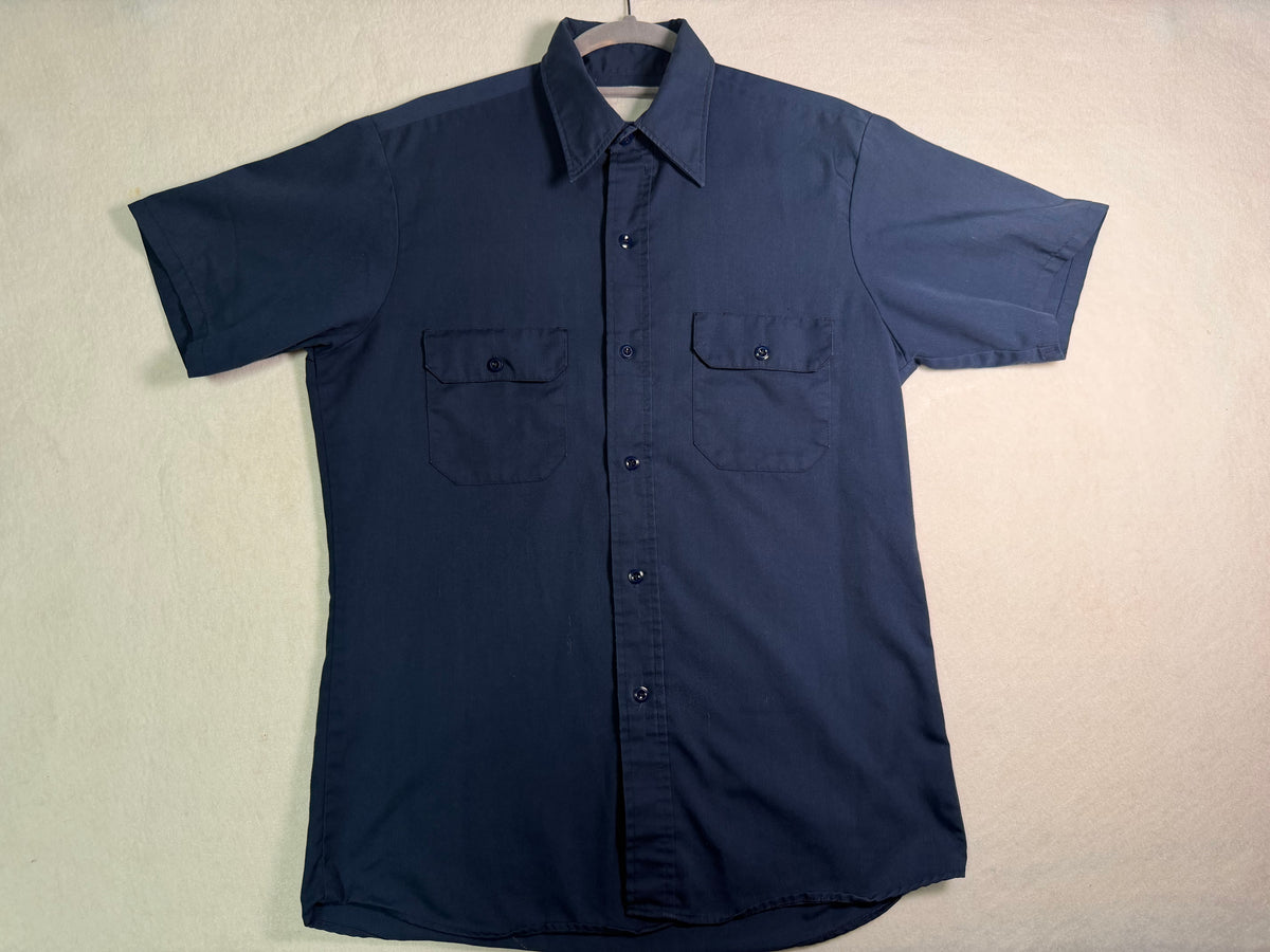 Navy Work Shirt Hand-Painted One-of-One / Desert Diamond Art
