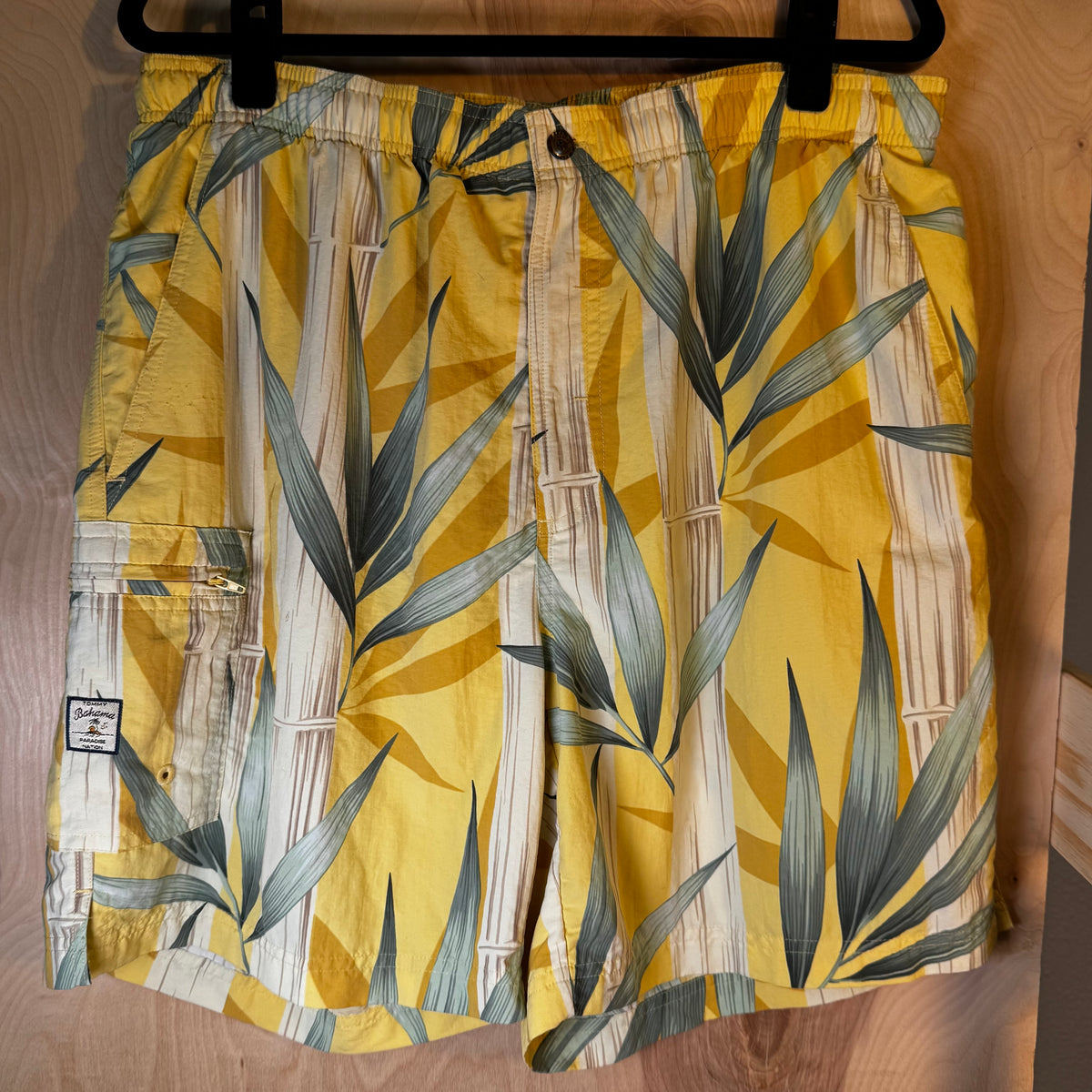 Tommy Bahama Yellow Bamboo Swim Trunks y2k