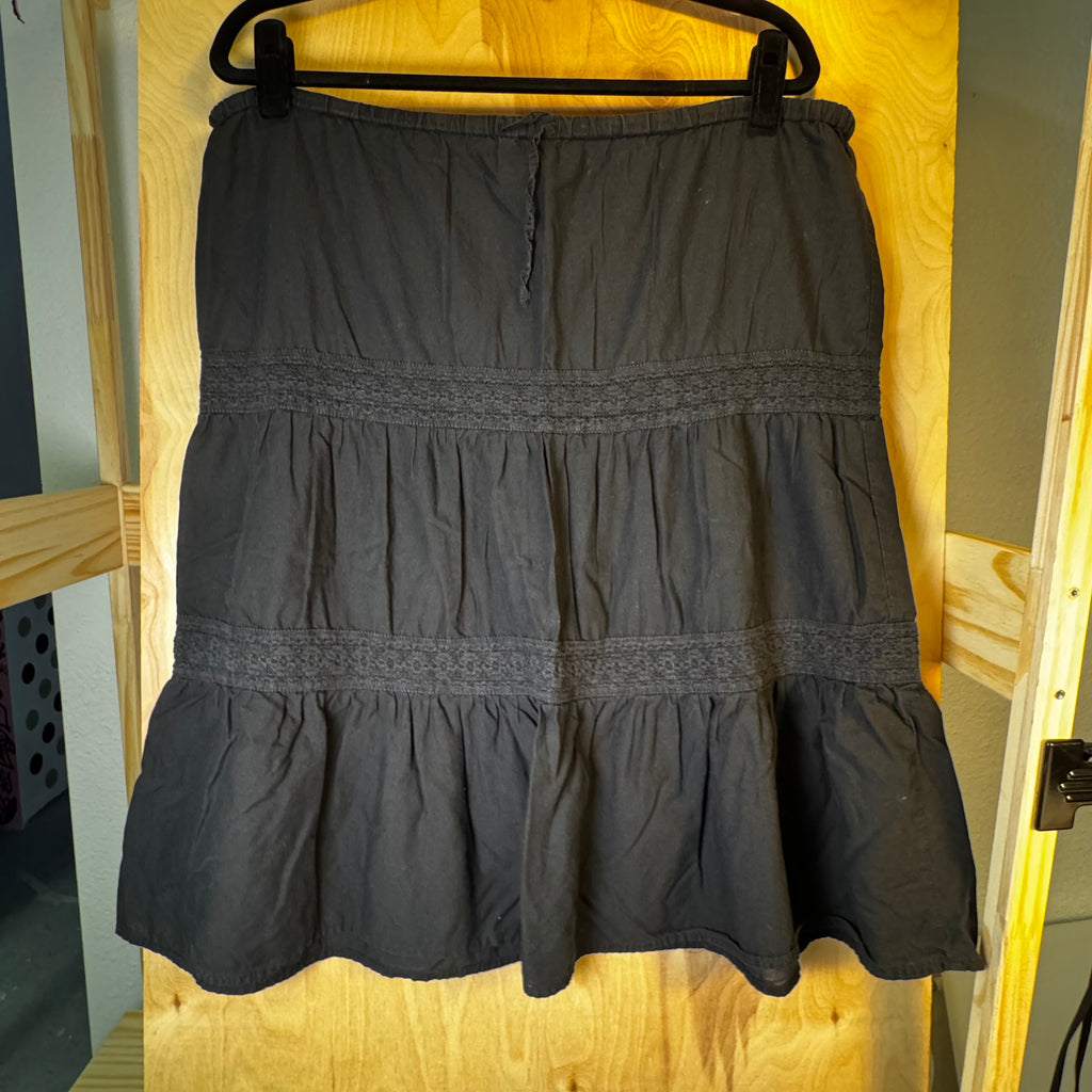Faded Glory Black Boho Skirt y2k