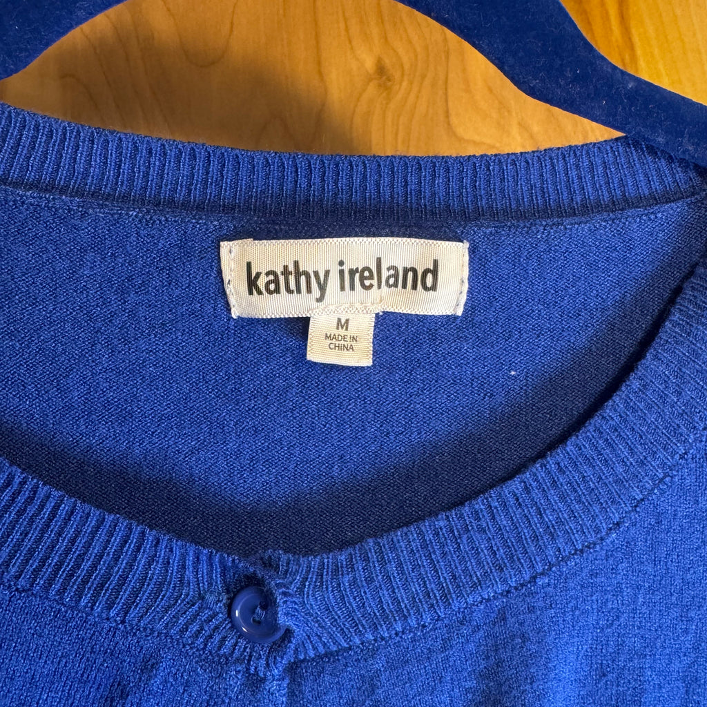 Kathy Ireland Blue knit Cardigan