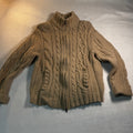 Banana Republic Heritage Camel Hair Cable Knit Zip Cardigan