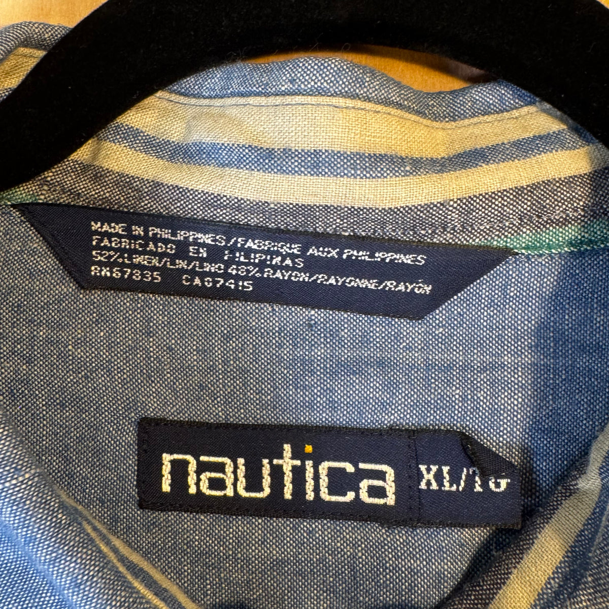 Nautica Striped Collar Shirt 1990s