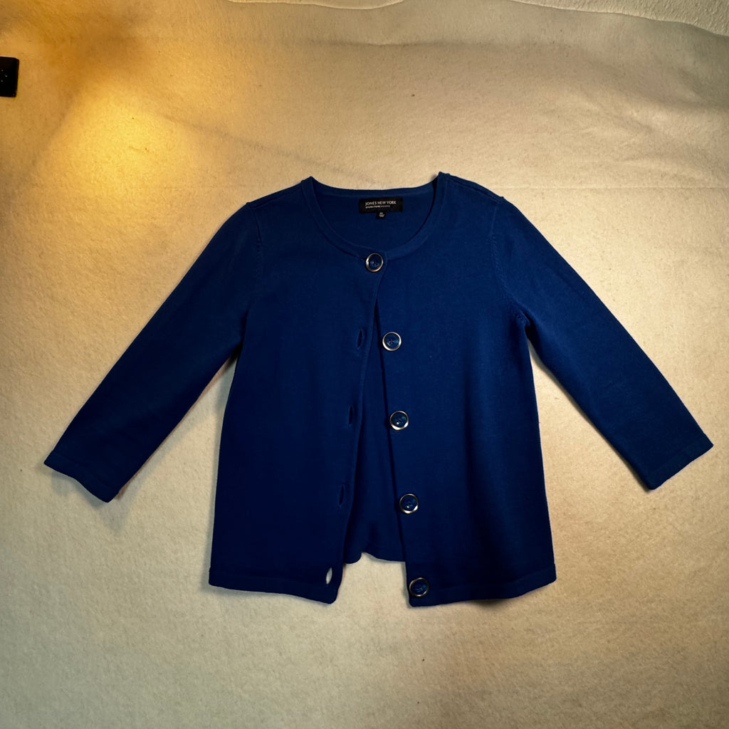 Jones New York Blue Knit Cardigan
