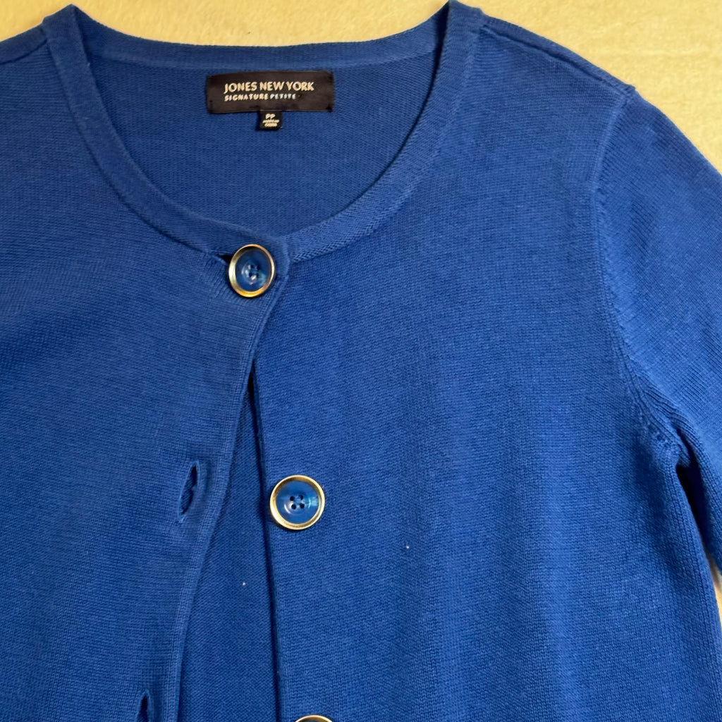Jones New York Blue Knit Cardigan