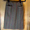 Ann Taylor Colorful Houndstooth Wool Skirt 1980s