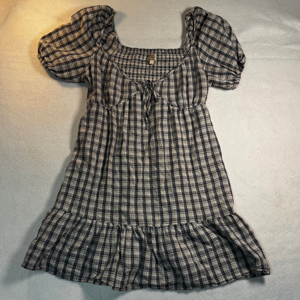 Cotton Plaid Babydoll Dress