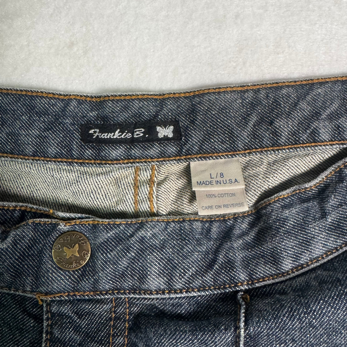 Frankie B. Dark Wash Low Rise Flare Jeans Y2K