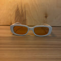 Retro Cream Rectangular Sunglasses