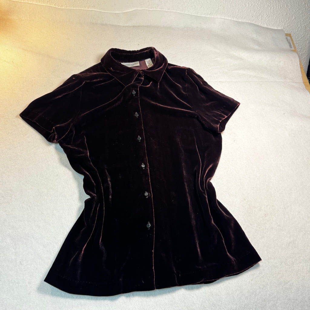 Val. Stevens silk Velvet Blouse 1990s