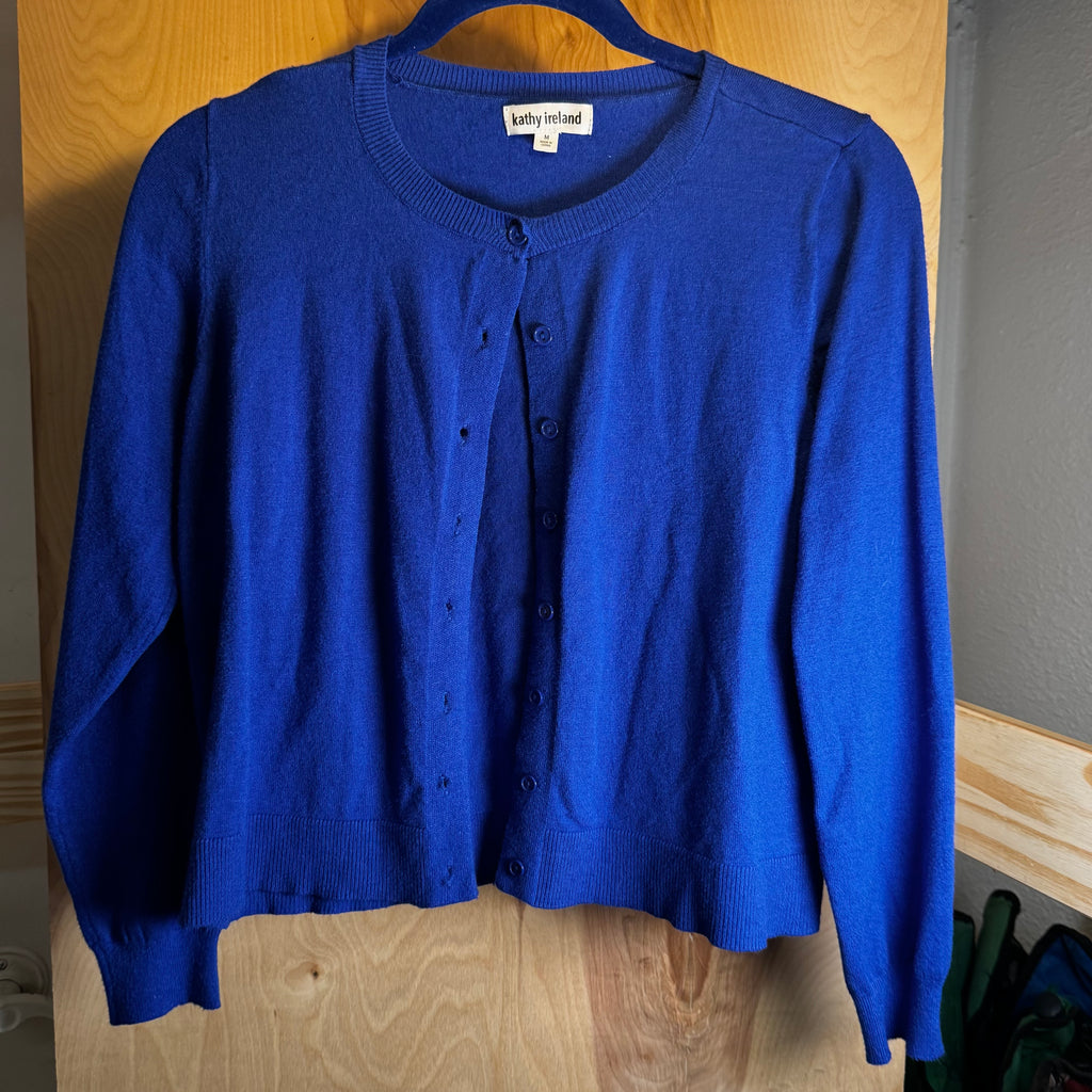 Kathy Ireland Blue knit Cardigan