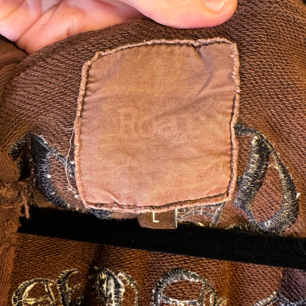 Y2K Brown Graphic Zip Hoodie