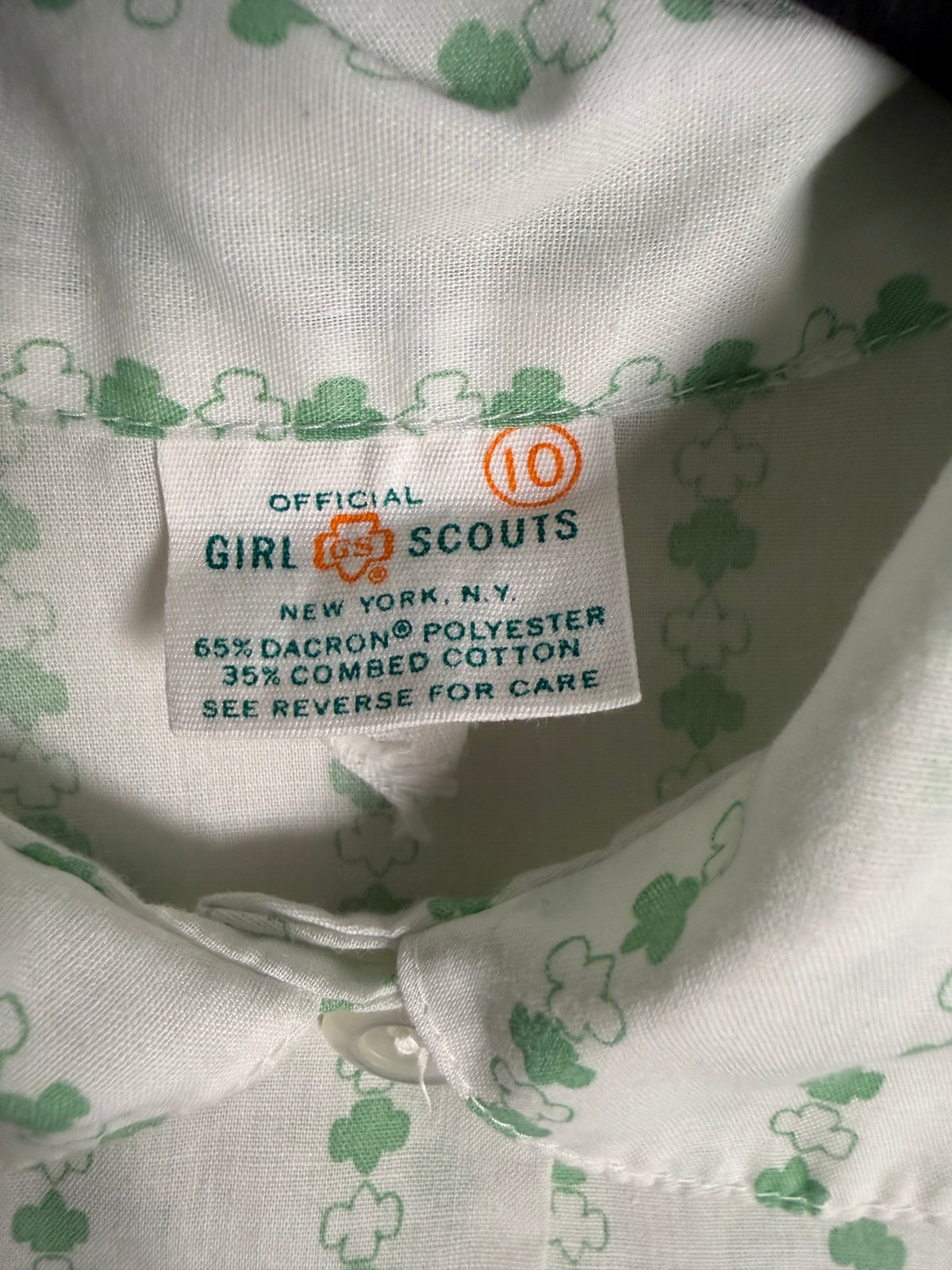 Vintage Official Girl Scouts Uniform Blouse 1970s
