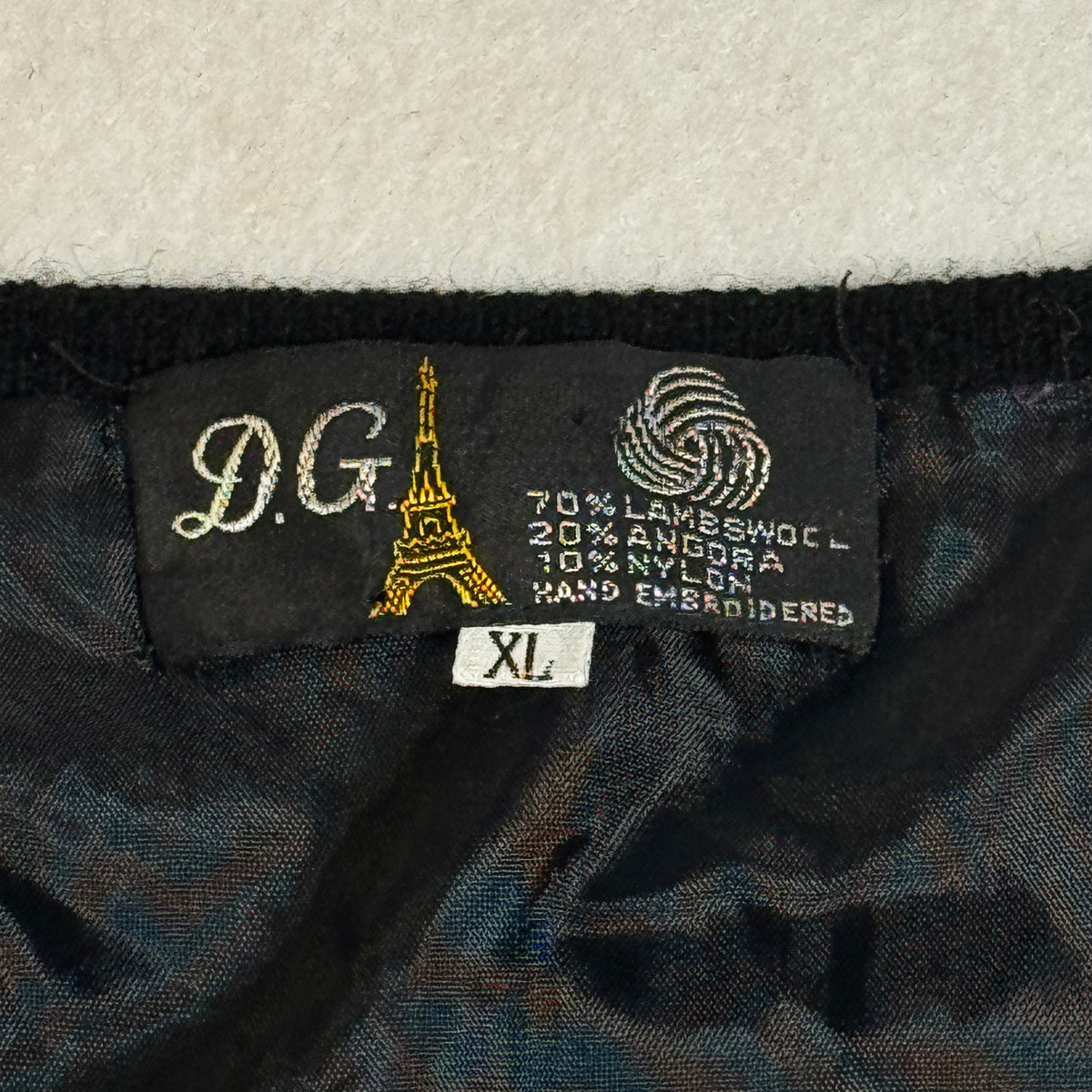 1980s D.G. Hand-Beaded Angora Cardigan