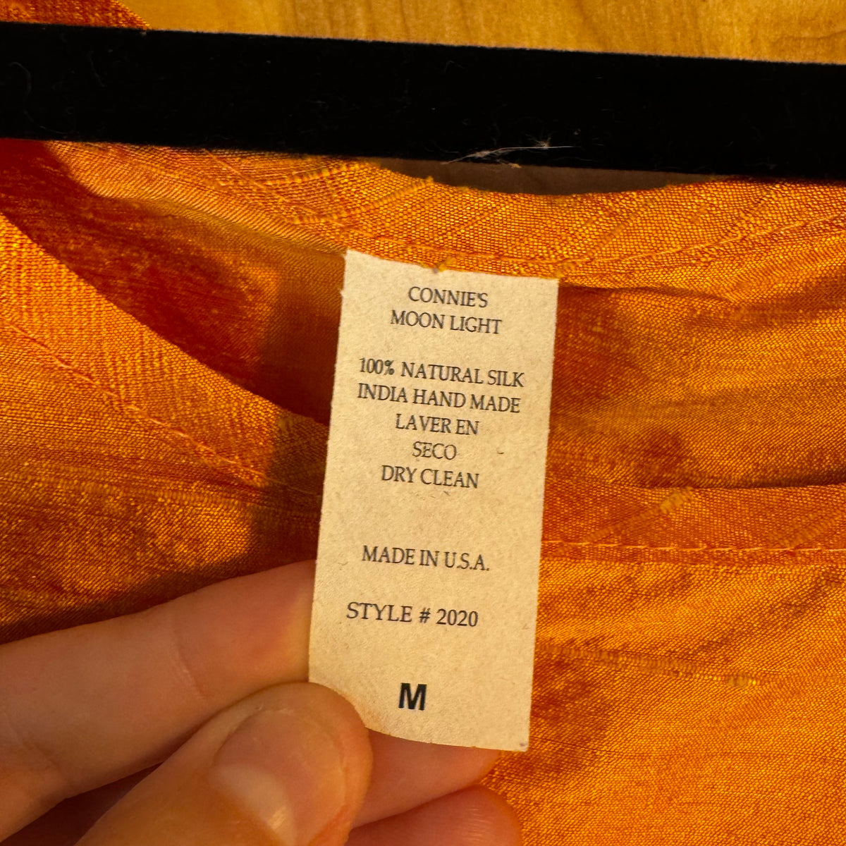 Orange Silk Sleeveless Blouse