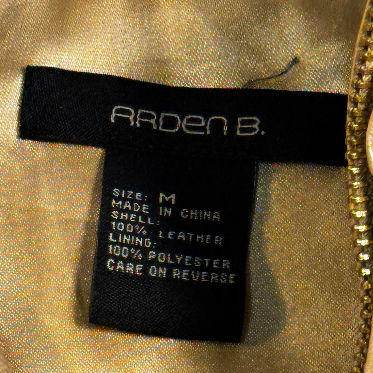 Arden B Gold Leather Moto Jacket