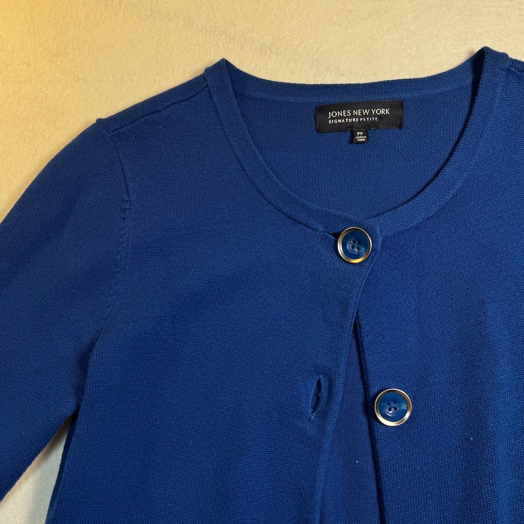 Jones New York Blue Knit Cardigan