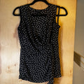 WHBM Black Silk Polka Dot Sleeveless Blouse