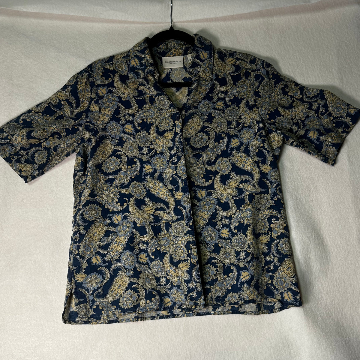 Liz Claiborne Blue Paisley Camp Shirt