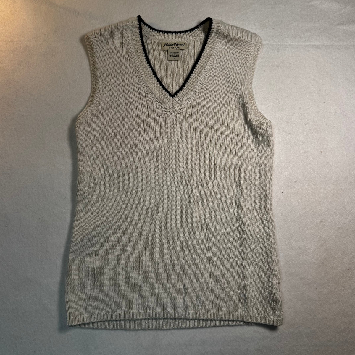 Eddie Bauer Tipped V-Neck Sweater Vest