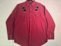 High Noon Red Western Shirt with Black Rose Embroidery 1990s
