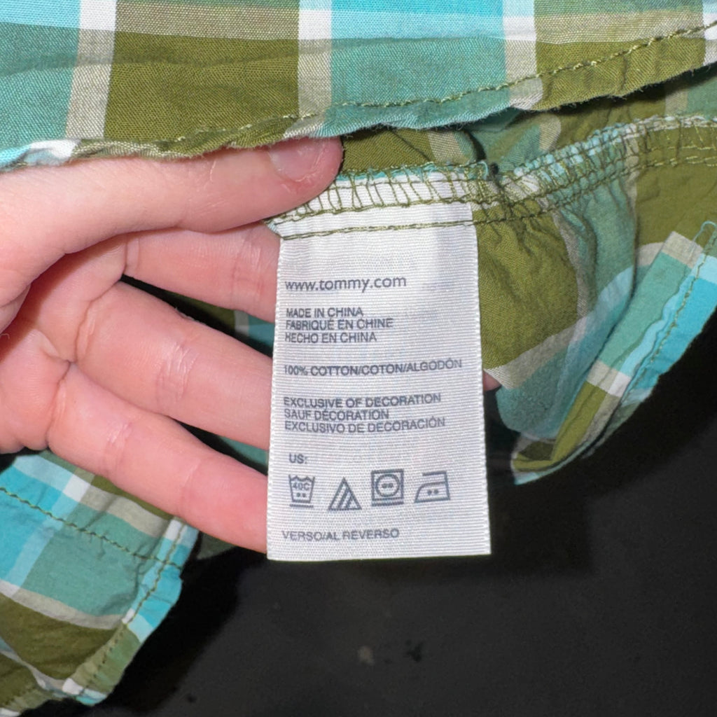 Tommy Hilfiger Green Plaid Button Up