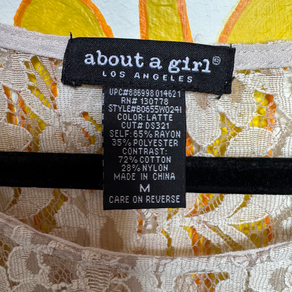About a Girl LA cream crochet sleeveless top
