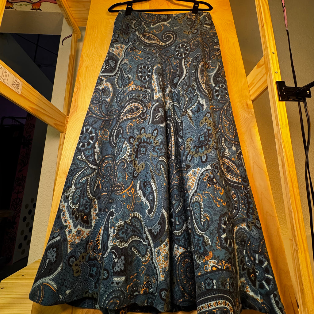 Worthington Blue Paisley Maxi Skirt