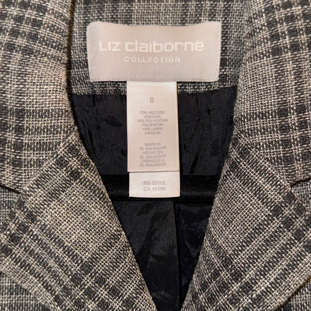 Liz Claiborne Grey Plaid Coat