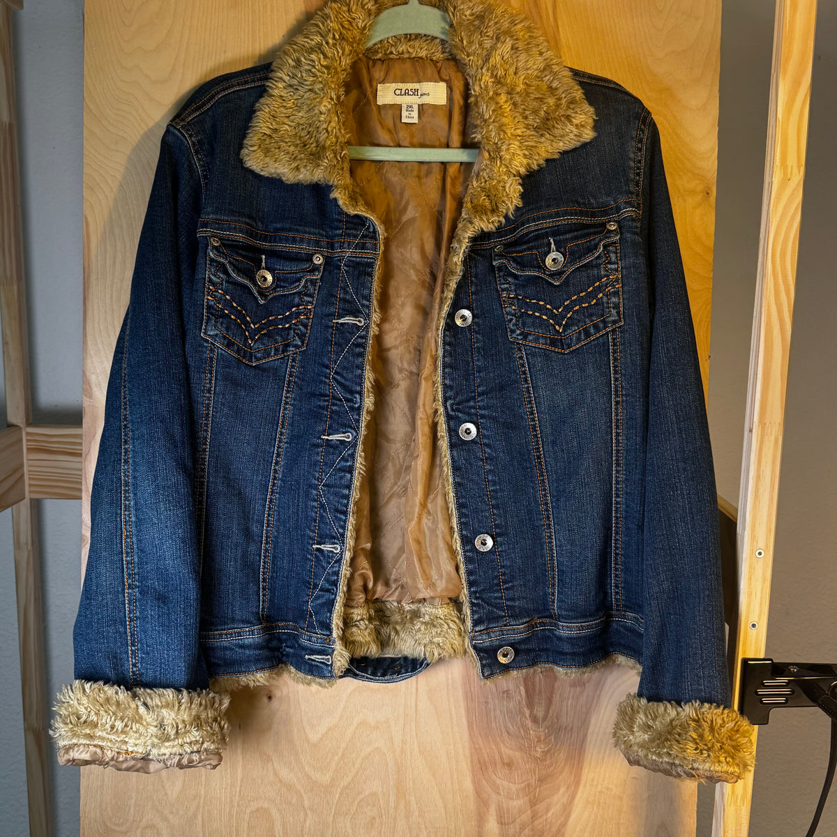 Clash Lined Denim Jacket y2k
