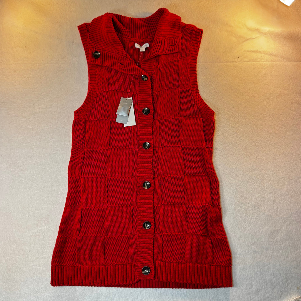 Red Cotton Knit Vest Tunic