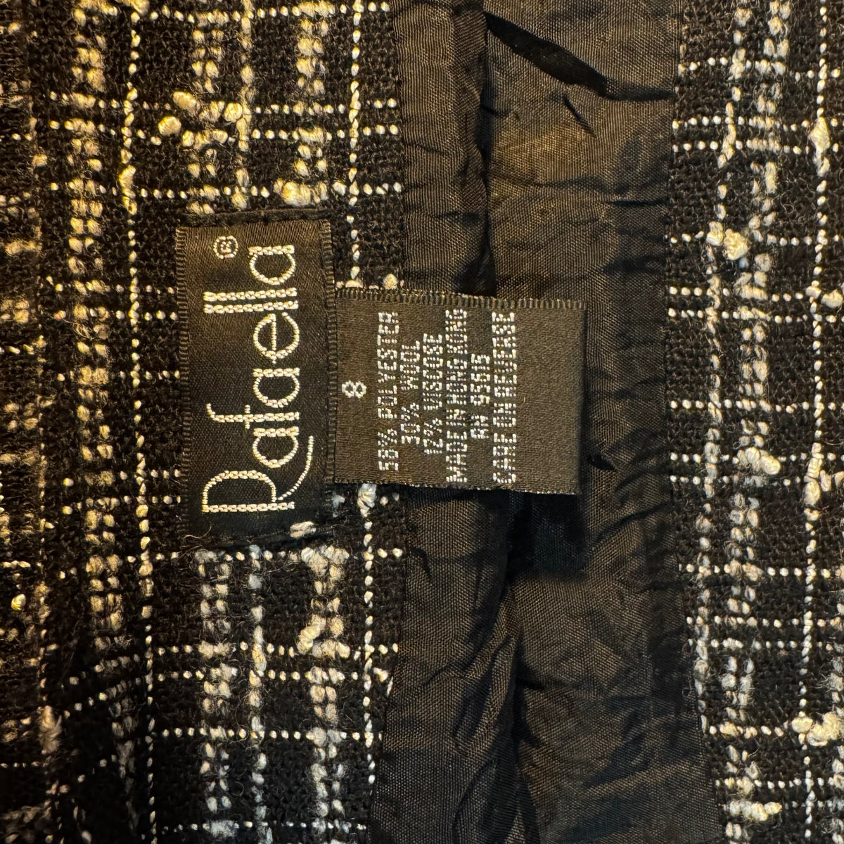 Rafaella Black Tweed Skirt 1990s