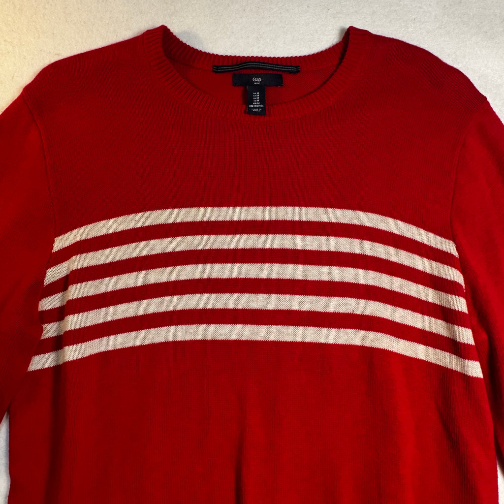 Gap Chest-Stripe Cotton Crewneck Sweater