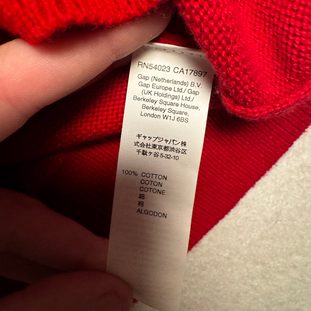 Gap Chest-Stripe Cotton Crewneck Sweater