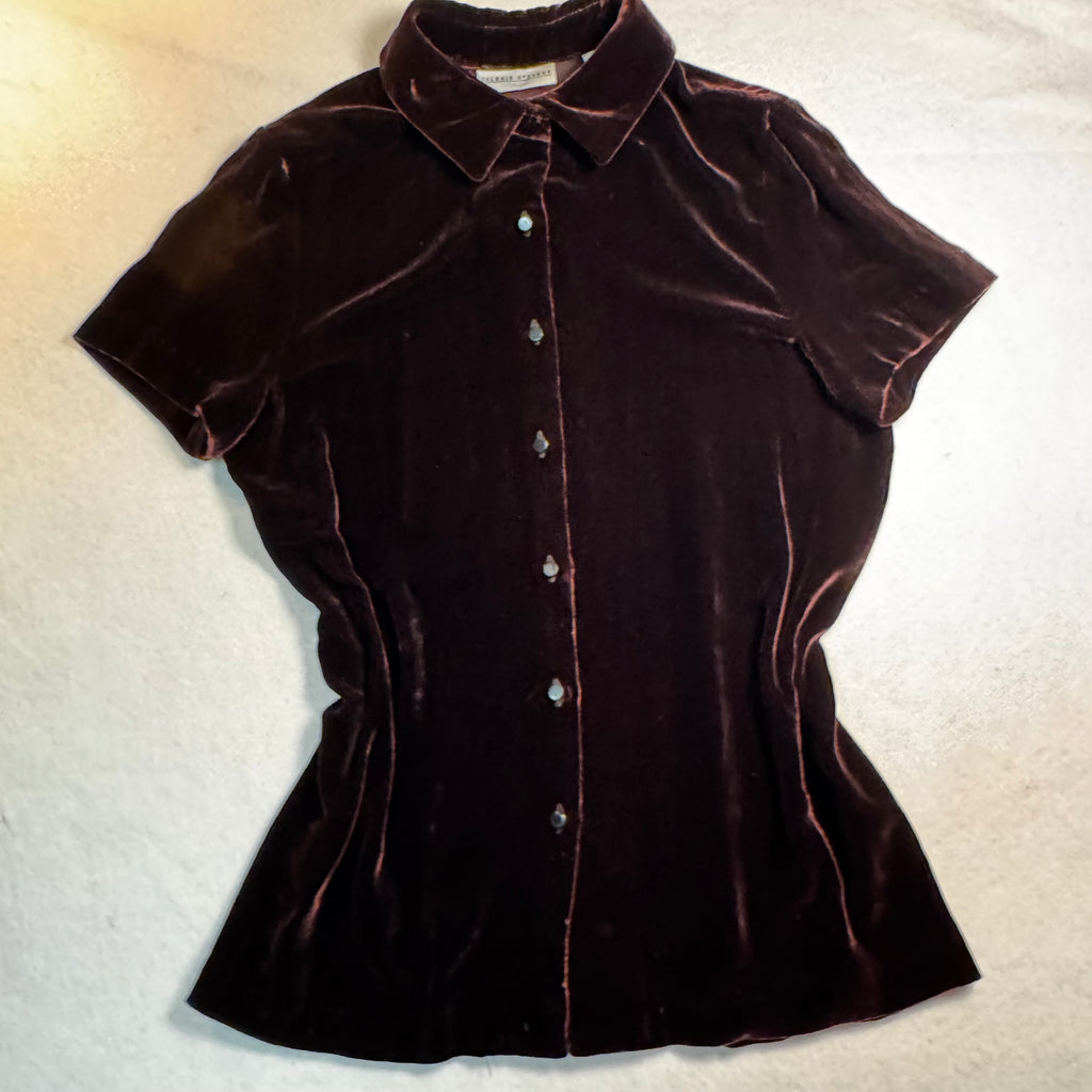 Val. Stevens silk Velvet Blouse 1990s