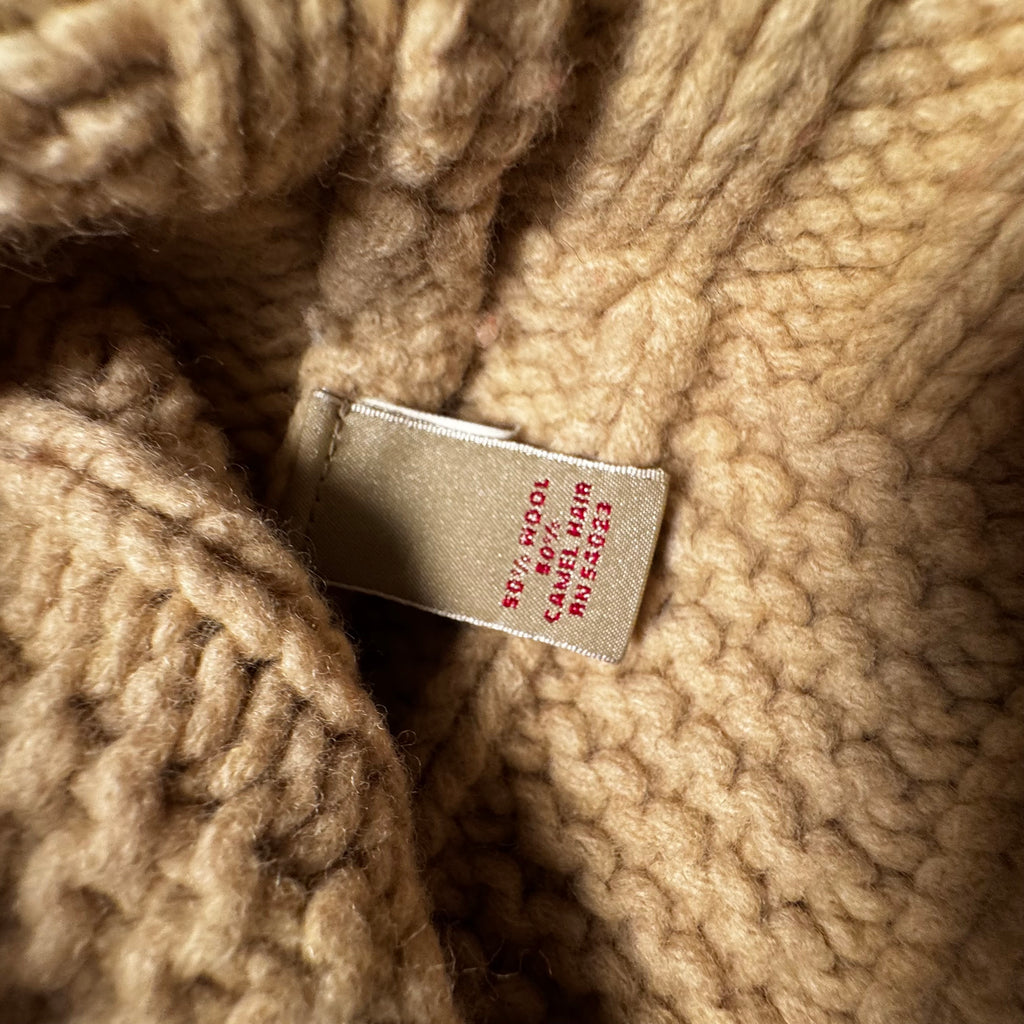 Banana Republic Heritage Camel Hair Cable Knit Zip Cardigan