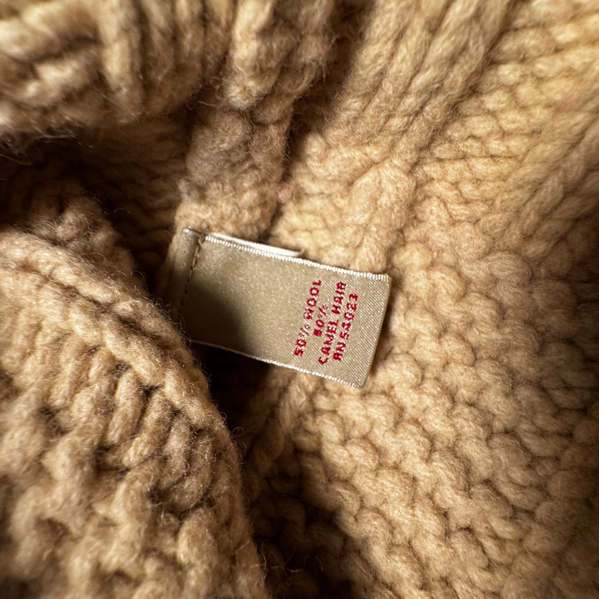 Banana Republic Heritage Camel Hair Cable Knit Zip Cardigan