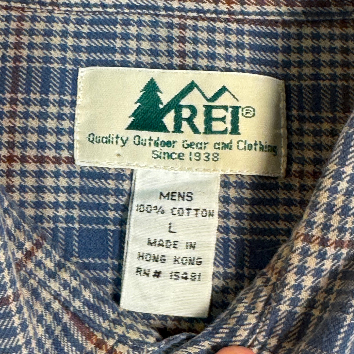 1990s REI Cotton Plaid Flannel Shirt