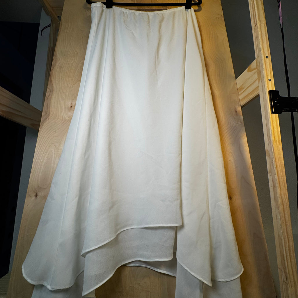 MSK Ivory Handkerchief Hem skirt late 90s
