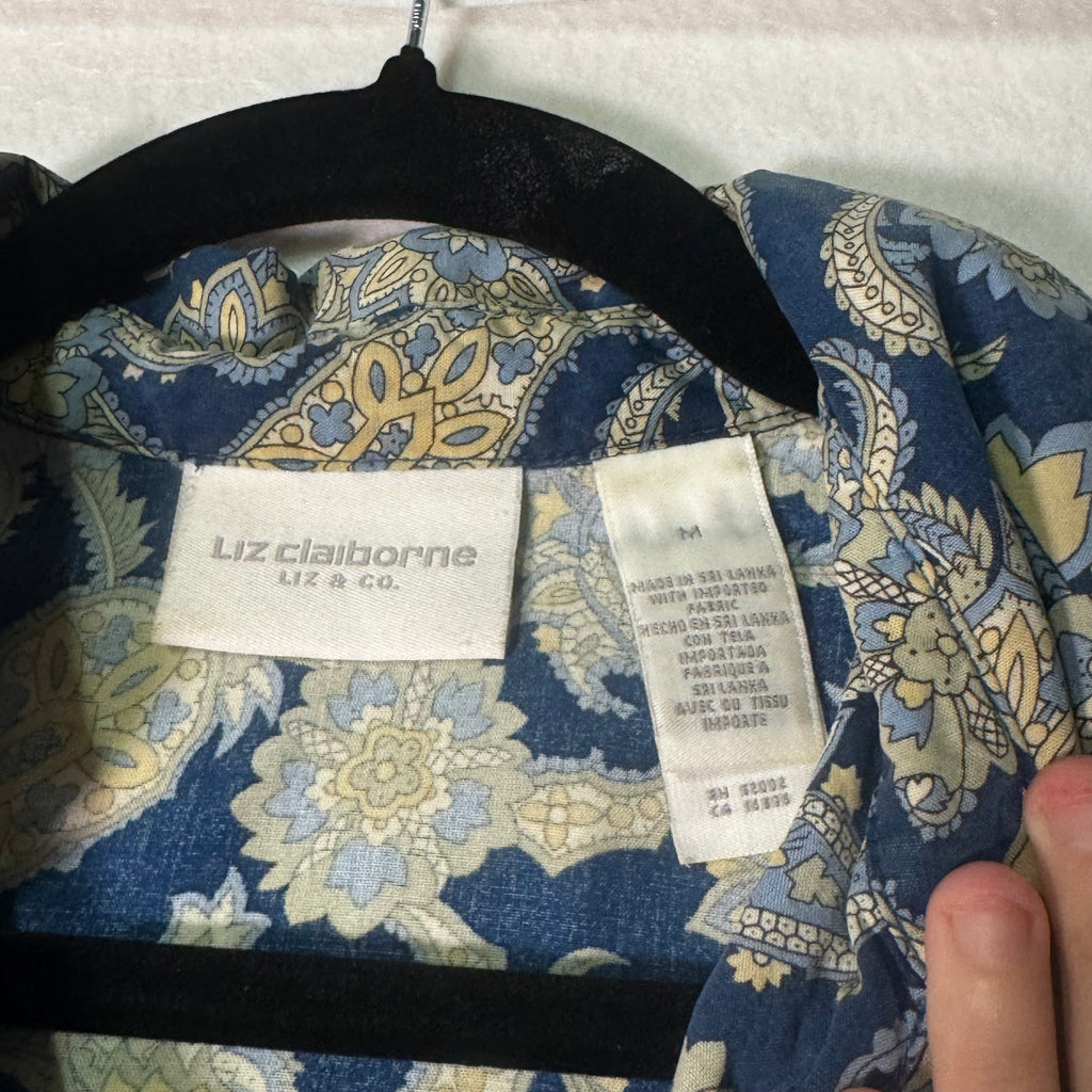 Liz Claiborne Blue Paisley Camp Shirt