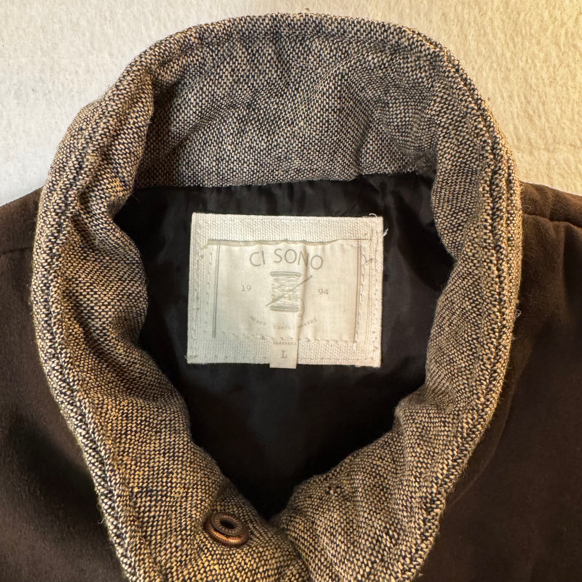 Ci Sono Quilted Western Vest Tweed & Suede