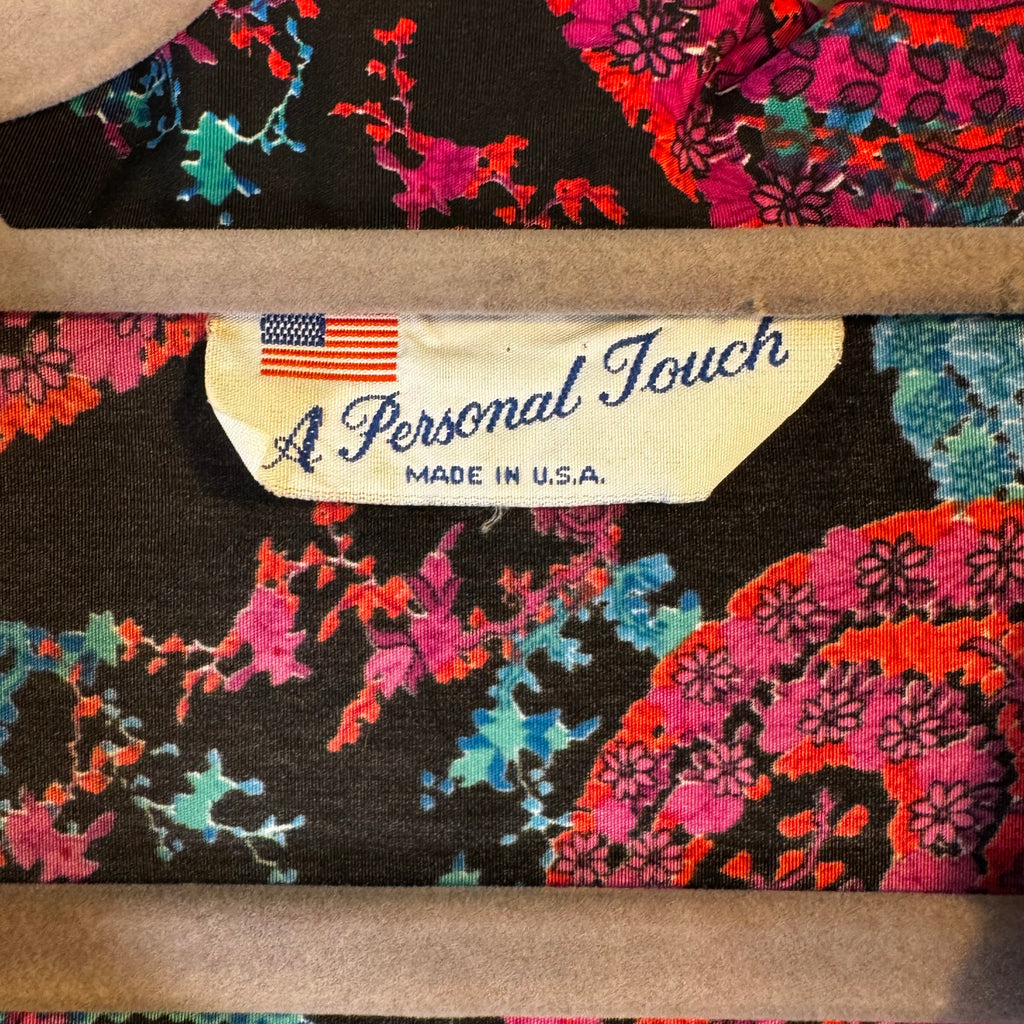 VTG Blue Red Paisley Blouse 1980s